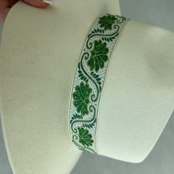 NWT Lack of Color Ivy Beverly Wool Felt Fedora Hat Ivory French Ribbon Band - Picture 11 of 13